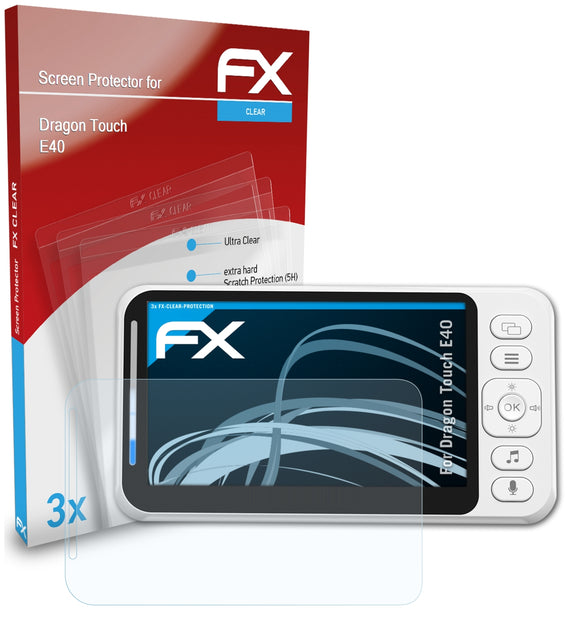 atFoliX FX-Clear Schutzfolie für Dragon Touch E40
