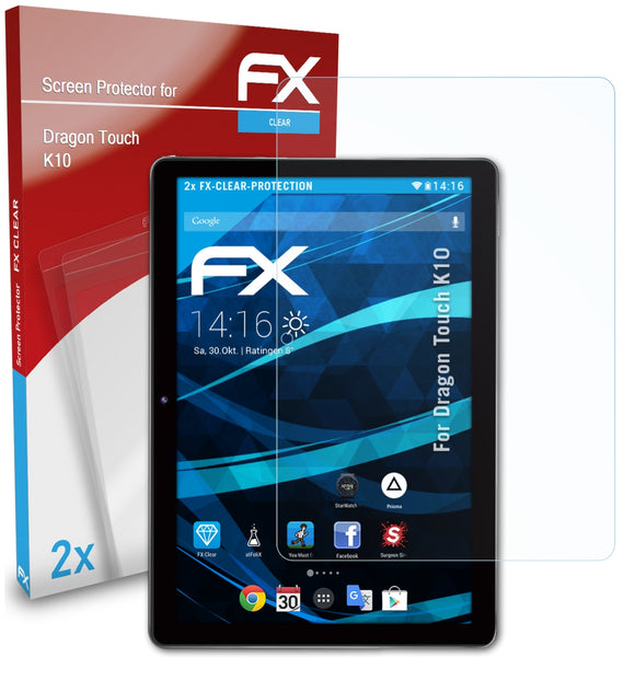 atFoliX FX-Clear Schutzfolie für Dragon Touch K10