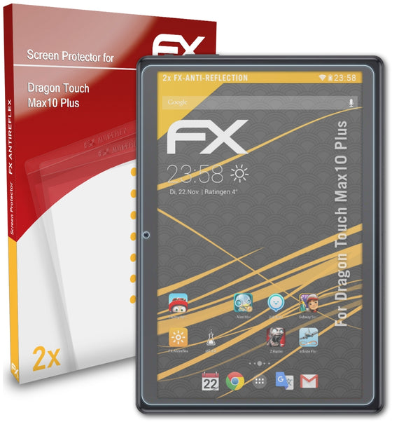 atFoliX FX-Antireflex Displayschutzfolie für Dragon Touch Max10 Plus