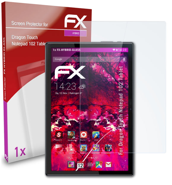 atFoliX FX-Hybrid-Glass Panzerglasfolie für Dragon Touch Notepad 102 Tablet