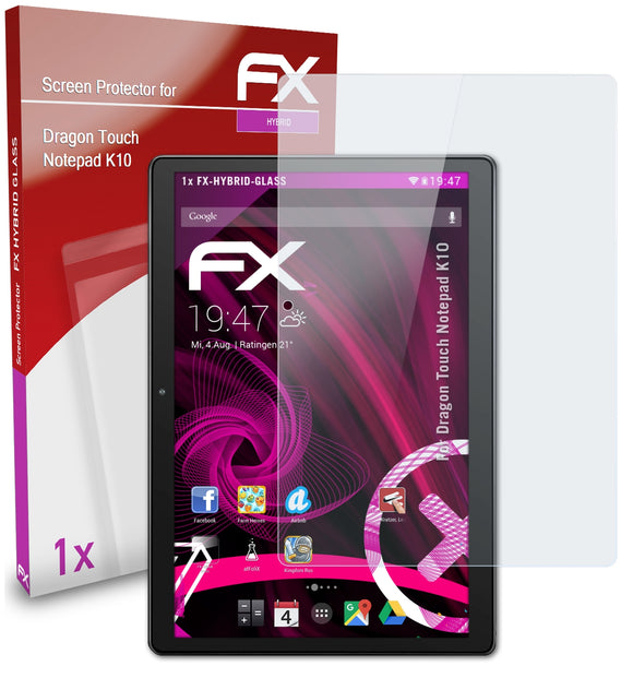 atFoliX FX-Hybrid-Glass Panzerglasfolie für Dragon Touch Notepad K10