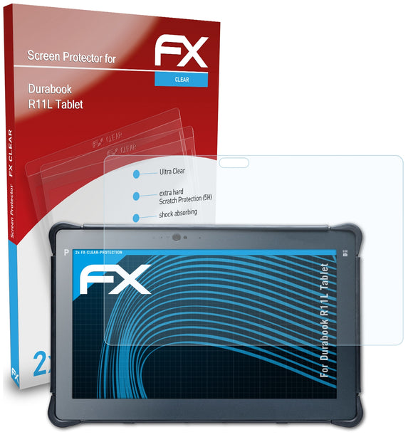 atFoliX FX-Clear Schutzfolie für Durabook R11L Tablet
