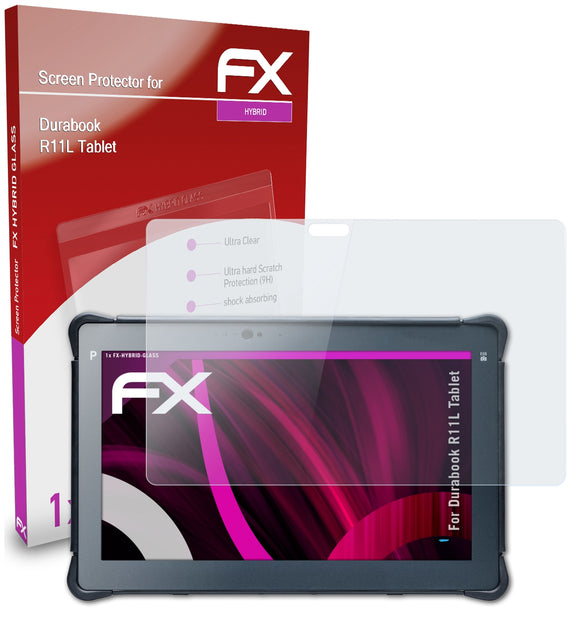 atFoliX FX-Hybrid-Glass Panzerglasfolie für Durabook R11L Tablet