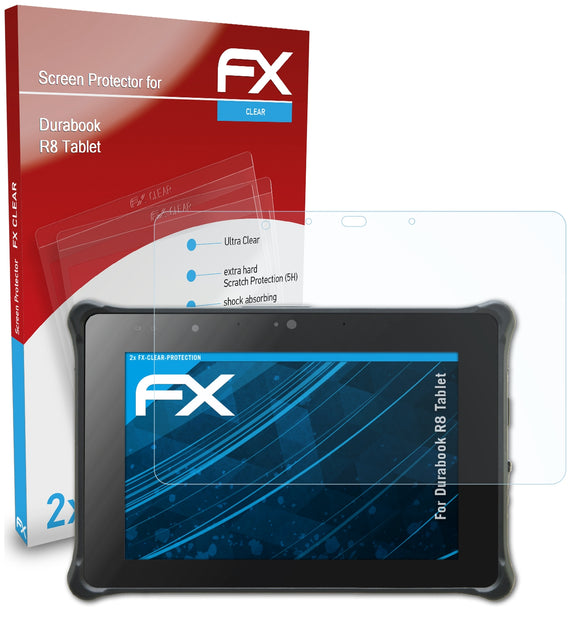 atFoliX FX-Clear Schutzfolie für Durabook R8 Tablet