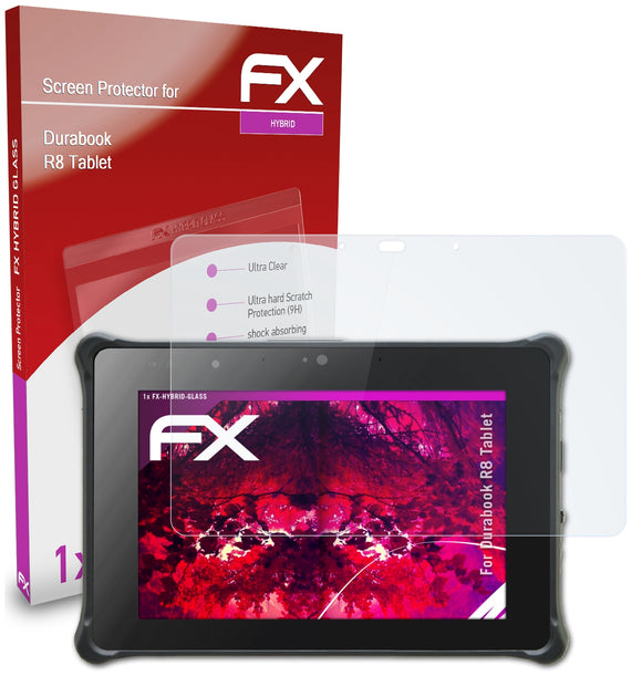atFoliX FX-Hybrid-Glass Panzerglasfolie für Durabook R8 Tablet