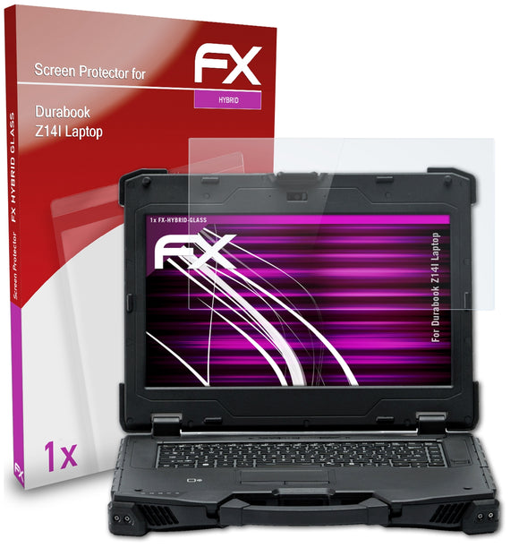 atFoliX FX-Hybrid-Glass Panzerglasfolie für Durabook Z14I Laptop