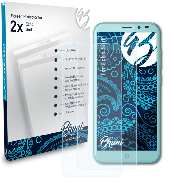 Bruni Basics-Clear Displayschutzfolie für Echo Surf