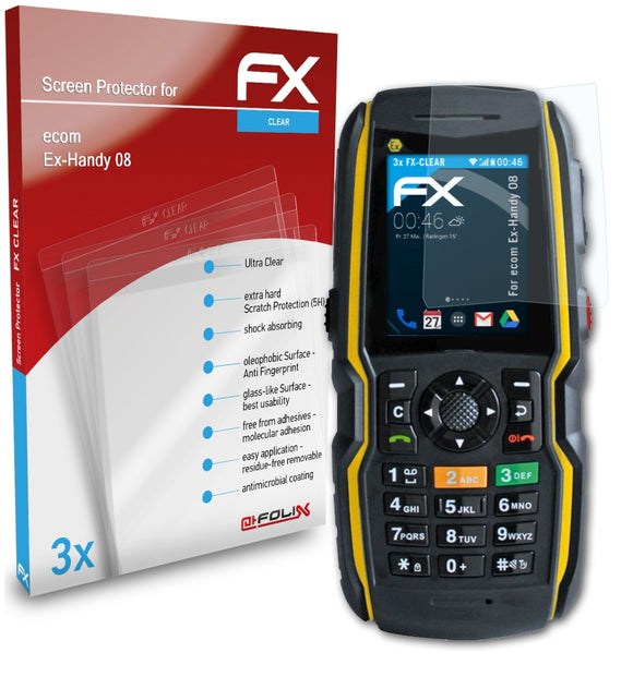 atFoliX FX-Clear Schutzfolie für ecom Ex-Handy 08