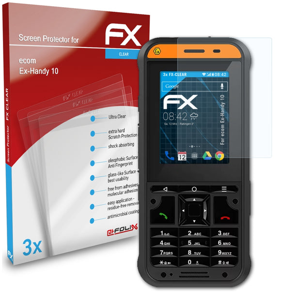 atFoliX FX-Clear Schutzfolie für ecom Ex-Handy 10