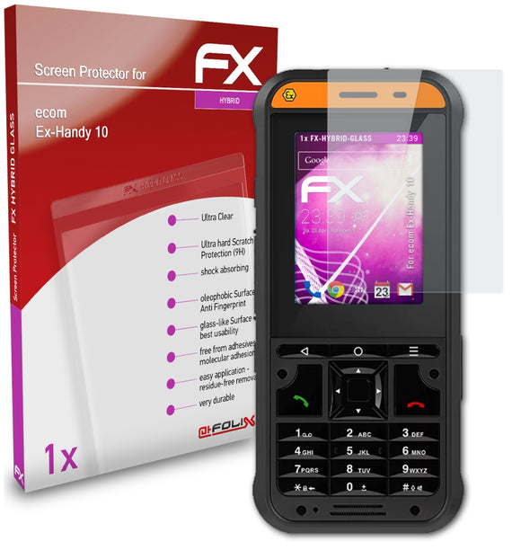 atFoliX FX-Hybrid-Glass Panzerglasfolie für ecom Ex-Handy 10