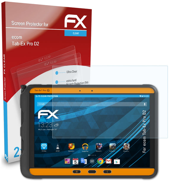 atFoliX FX-Clear Schutzfolie für ecom Tab-Ex Pro D2