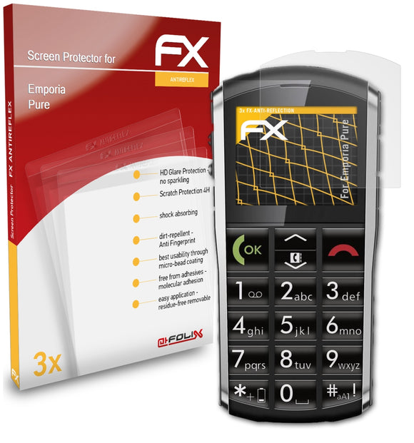 atFoliX FX-Antireflex Displayschutzfolie für Emporia Pure