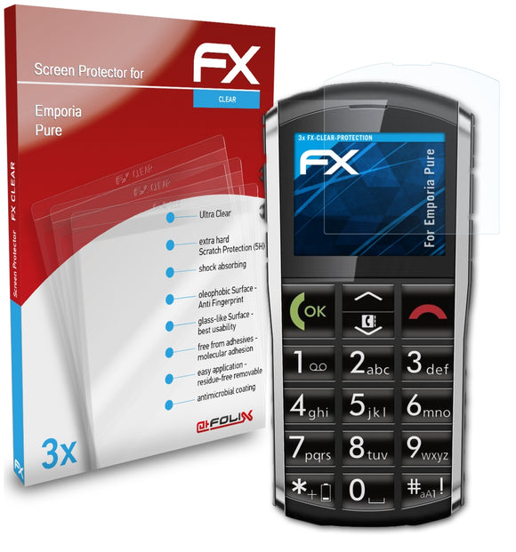 atFoliX FX-Clear Schutzfolie für Emporia Pure