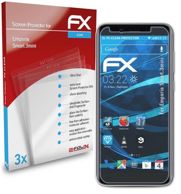 atFoliX FX-Clear Schutzfolie für Emporia Smart.3mini