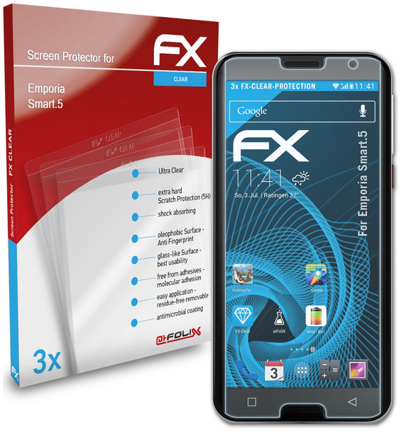 atFoliX FX-Clear Schutzfolie für Emporia Smart.5