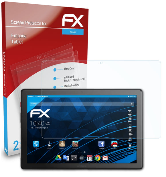 atFoliX FX-Clear Schutzfolie für Emporia Tablet