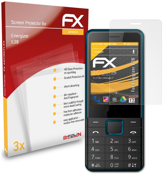 atFoliX FX-Antireflex Displayschutzfolie für Energizer E28