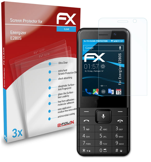 atFoliX FX-Clear Schutzfolie für Energizer E280S