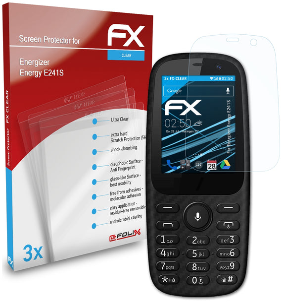 atFoliX FX-Clear Schutzfolie für Energizer Energy E241S