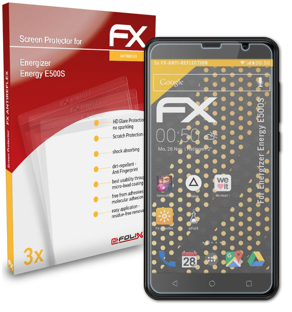 atFoliX FX-Antireflex Displayschutzfolie für Energizer Energy E500S