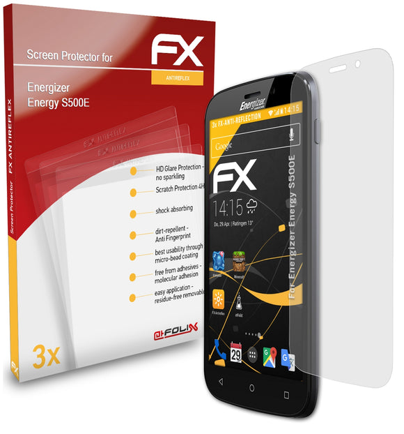 atFoliX FX-Antireflex Displayschutzfolie für Energizer Energy S500E