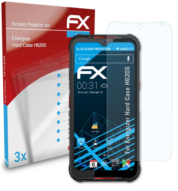 atFoliX FX-Clear Schutzfolie für Energizer Hard Case H620S