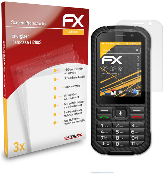 atFoliX FX-Antireflex Displayschutzfolie für Energizer Hardcase H280S