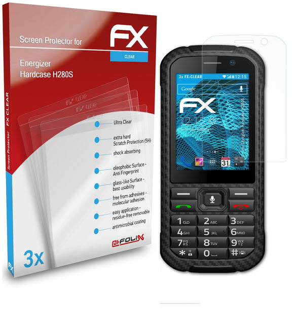 atFoliX FX-Clear Schutzfolie für Energizer Hardcase H280S
