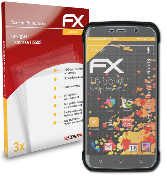 atFoliX FX-Antireflex Displayschutzfolie für Energizer Hardcase H550S