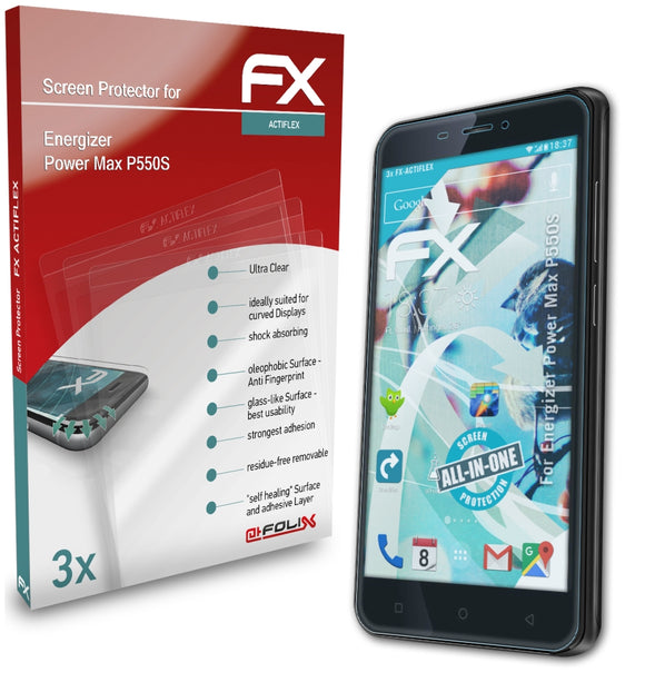 atFoliX FX-ActiFleX Displayschutzfolie für Energizer Power Max P550S