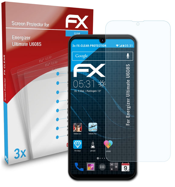 atFoliX FX-Clear Schutzfolie für Energizer Ultimate U608S