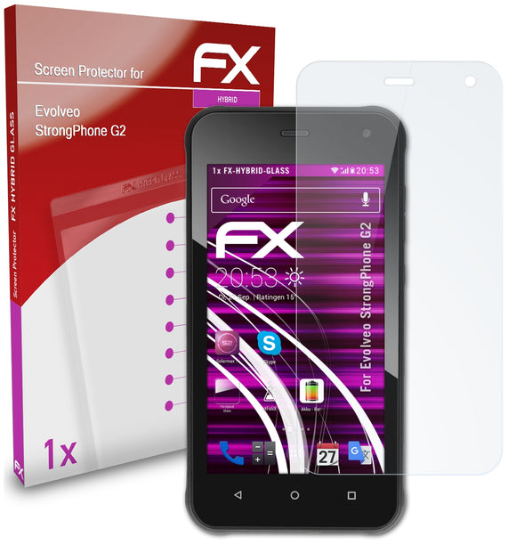 atFoliX FX-Hybrid-Glass Panzerglasfolie für Evolveo StrongPhone G2