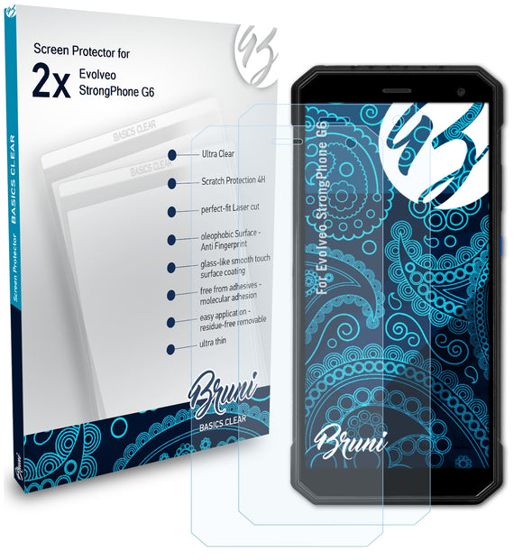 Bruni Basics-Clear Displayschutzfolie für Evolveo StrongPhone G6