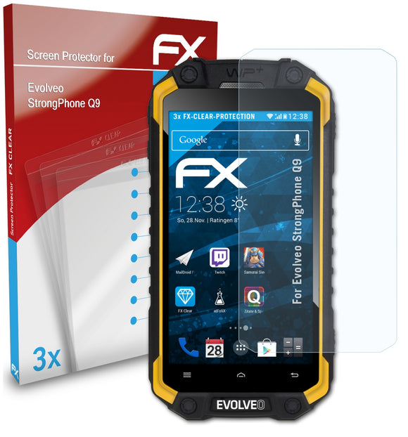 atFoliX FX-Clear Schutzfolie für Evolveo StrongPhone Q9