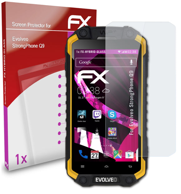 atFoliX FX-Hybrid-Glass Panzerglasfolie für Evolveo StrongPhone Q9