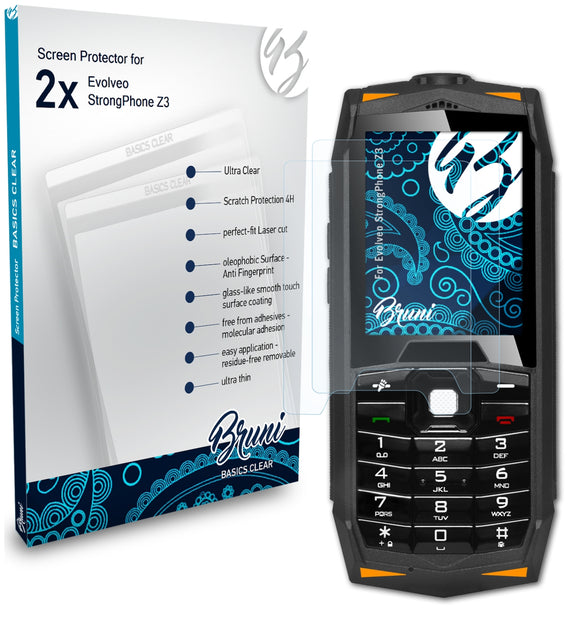 Bruni Basics-Clear Displayschutzfolie für Evolveo StrongPhone Z3
