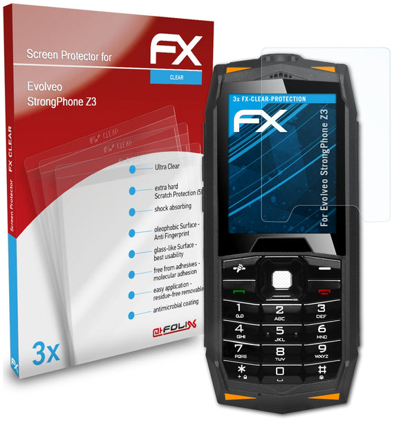 atFoliX FX-Clear Schutzfolie für Evolveo StrongPhone Z3