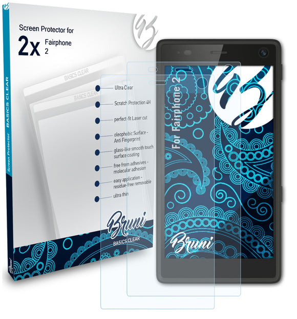 Bruni Basics-Clear Displayschutzfolie für Fairphone 2