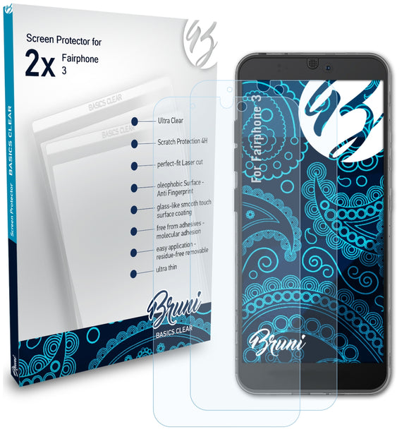 Bruni Basics-Clear Displayschutzfolie für Fairphone 3