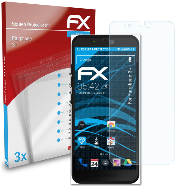 atFoliX FX-Clear Schutzfolie für Fairphone 3+