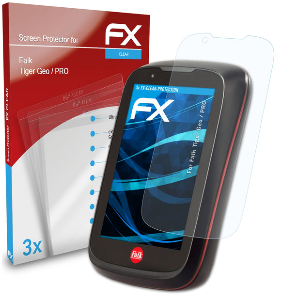atFoliX FX-Clear Schutzfolie für Falk Tiger Geo / PRO