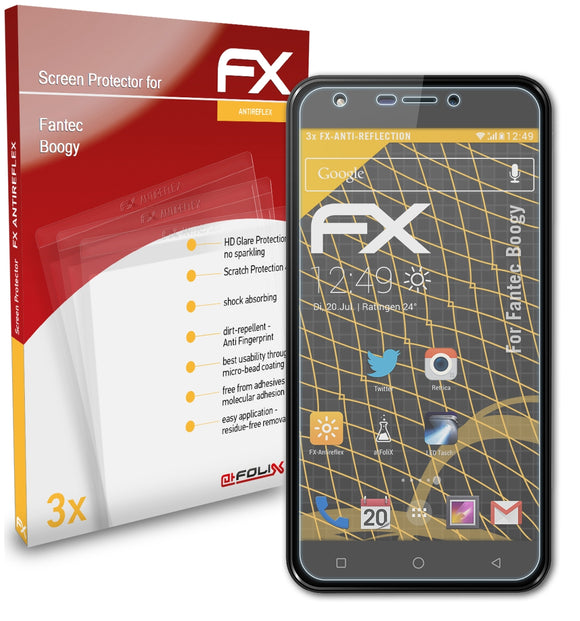 atFoliX FX-Antireflex Displayschutzfolie für Fantec Boogy