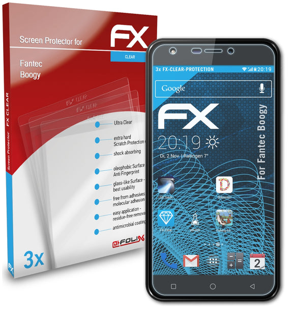 atFoliX FX-Clear Schutzfolie für Fantec Boogy