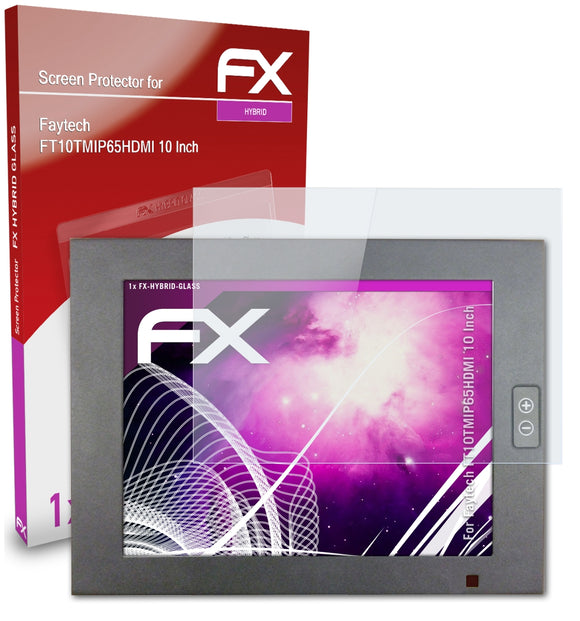 atFoliX FX-Hybrid-Glass Panzerglasfolie für Faytech FT10TMIP65HDMI (10 Inch)