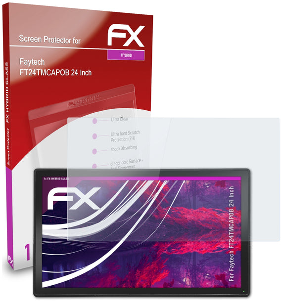 atFoliX FX-Hybrid-Glass Panzerglasfolie für Faytech FT24TMCAPOB (24 Inch)