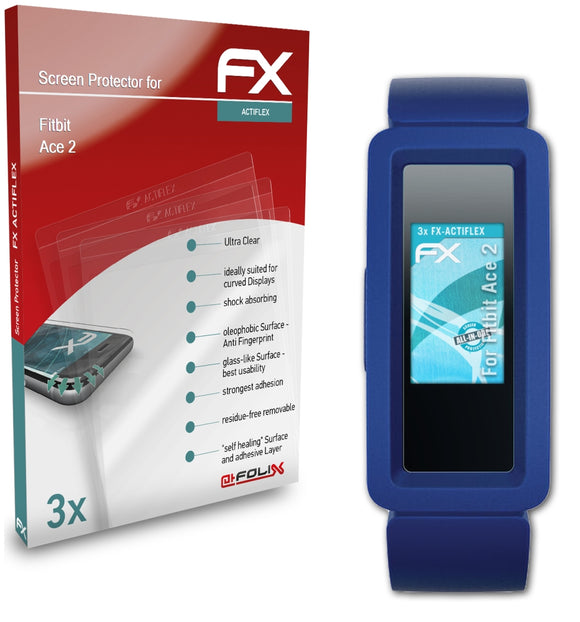 atFoliX FX-ActiFleX Displayschutzfolie für Fitbit Ace 2