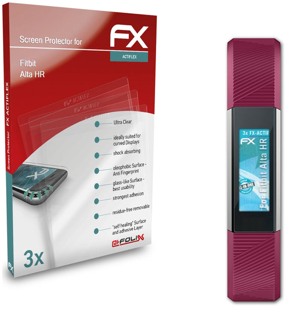 atFoliX FX-ActiFleX Displayschutzfolie für Fitbit Alta HR