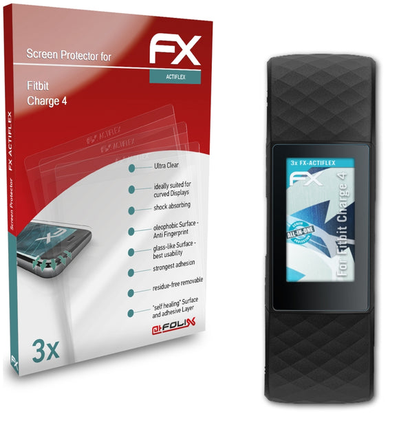 atFoliX FX-ActiFleX Displayschutzfolie für Fitbit Charge 4