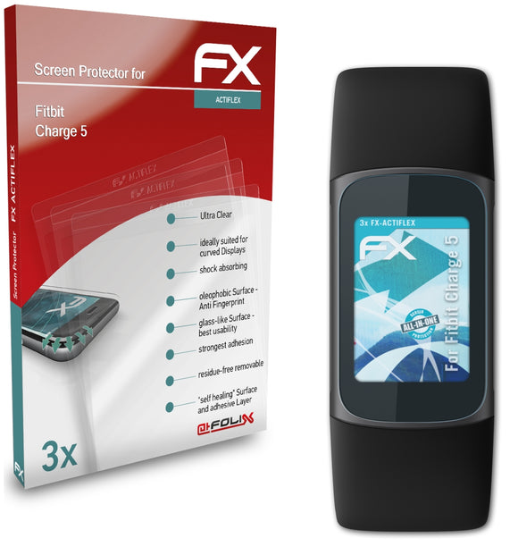 atFoliX FX-ActiFleX Displayschutzfolie für Fitbit Charge 5