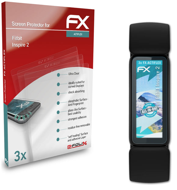 atFoliX FX-ActiFleX Displayschutzfolie für Fitbit Inspire 2